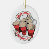 Bier Pong Meister-Geschenk Keramik Ornament (Rechts)