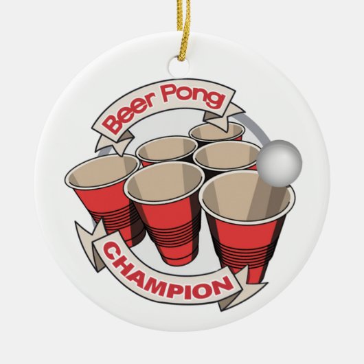Bier Pong Meister-Geschenk Keramik Ornament (Vorne)