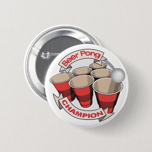Bier Pong Meister-Knopf Button (Vorne & Hinten)