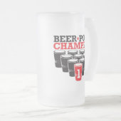 Bier Pong Meister Mattglas Bierglas (VorderseiteRechts)