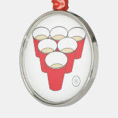 Bier Pong Schalen Silbernes Ornament (Links)