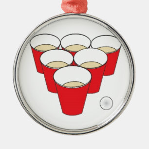 Bier Pong Schalen Silbernes Ornament