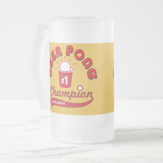 Bier Pong Trophäe Mattglas Bierglas (Vorderseite Links)