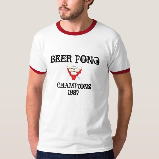 Bier Pong verficht 1987 T-Shirt (Vorderseite)