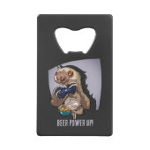 Bier Power auf! Funny Cartoon Sloth Playing Games Geldbeutel Flaschenöffner (Vorderseite)