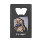 Bier Power auf! Funny Cartoon Sloth Playing Games Geldbeutel Flaschenöffner (Rückseite)