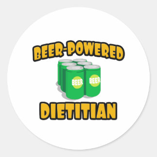 Bier-Powered Dietitian Runder Aufkleber