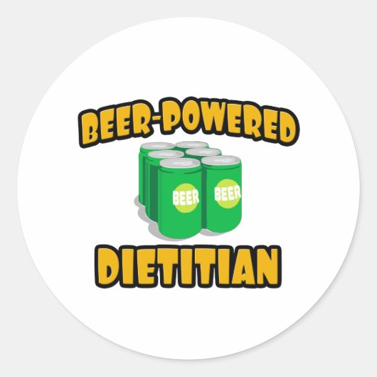 Bier-Powered Dietitian Runder Aufkleber (Vorderseite)