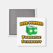 Bier-Powered Forensic Scientist Magnet (Vorderseite/Rückseite)