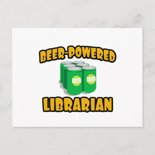 Bier-Powered Librarian Postkarte (Vorderseite)