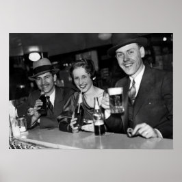 BIER & PRETZELS NACH VERBOT 1933 POSTER