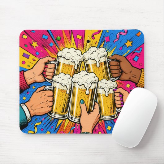 Bier Prost Pop-Art Mousepad (Mit Mouse)