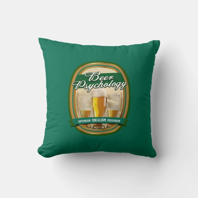 Bier Psychology Throw Kissen (Vorderseite)