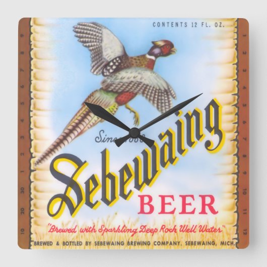 Bier-Quadrat-Uhr Quadratische Wanduhr (Vorderseite)