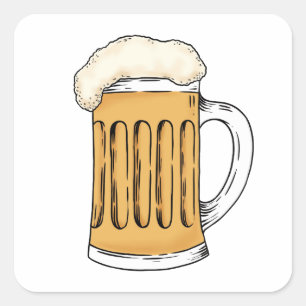 BIER QUADRATISCHER AUFKLEBER