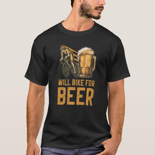 Bier Rad für Bier Rad trinken Bier Rad fahren T-Shirt (Vorderseite)