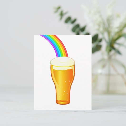 Bier Rainbow Postkarte (Stehend Vorderseite)