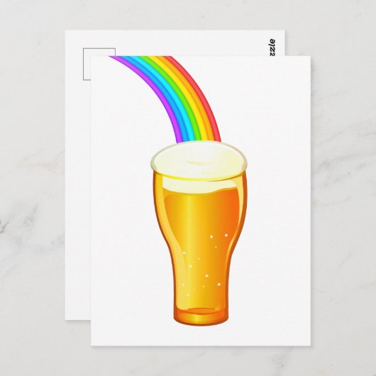Bier Rainbow Postkarte (Vorne/Hinten)