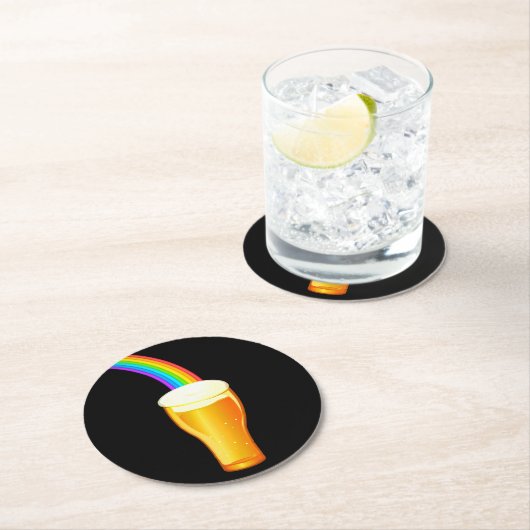 Bier Rainbow Runder Pappuntersetzer (Vor Ort)