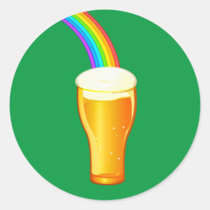 Bier Regenbogen Runder Aufkleber