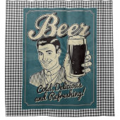 Bier Retro Duschvorhang (Vorderseite)