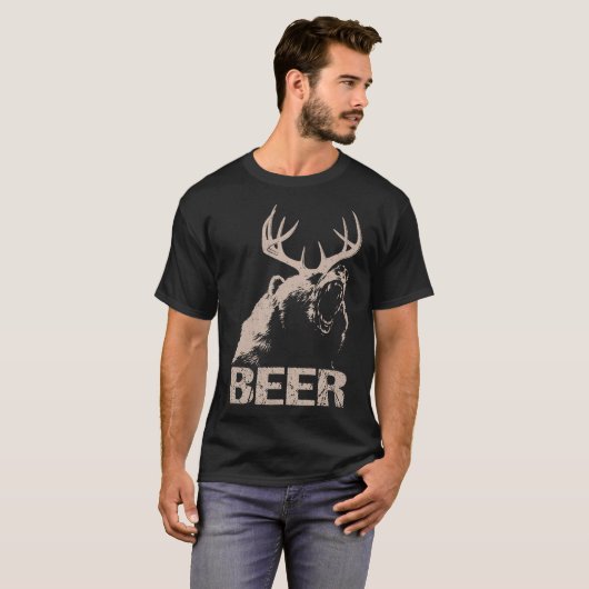 Bier-Rotwild-Bär T-Shirt (Vorne ganz)