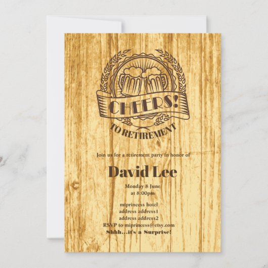 BIER, Ruhestand bejubeln, Einladung (Vorderseite)