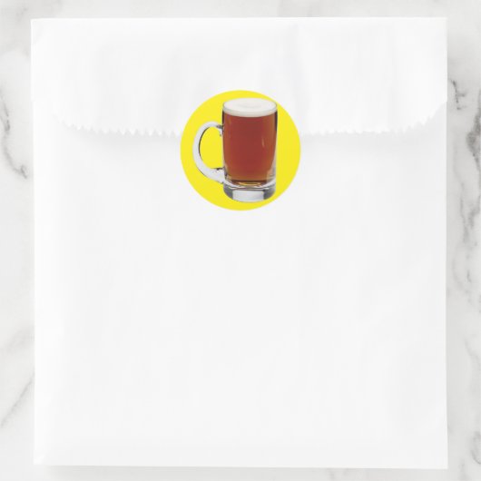 Bier Runder Aufkleber (Tasche)