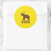 Bier Runder Aufkleber (Tasche)