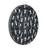 Bier Rustikale Handgezeichnete Whimsical-Bier-Männ Dartscheibe (Vorderseite Links)