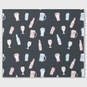 Bier Rustikale Handgezeichnete Whimsical-Bierparty Geschenkpapier (Flach)
