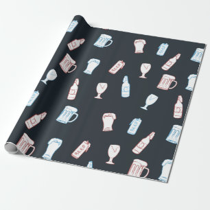 Bier Rustikale Handgezeichnete Whimsical-Bierparty Geschenkpapier
