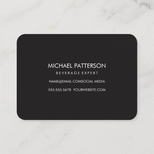 Bier Rustikales Holz-Quadratzelement mit Monogramm Visitenkarte (Rückseite)