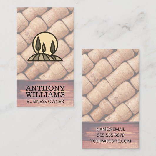 Bier Rustikales Holz | Weinberg | Wein Visitenkarte (Vorne/Hinten)