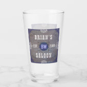 Bier Saloon Rustic Wood Alter Western Wilder Weste Glas (Rückseite)