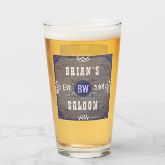 Bier Saloon Rustic Wood Alter Western Wilder Weste Glas (Vorne (Gefüllt))
