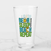 Bier - Schlaf - Beach individuelle Name Pint Glas (Vorderseite)