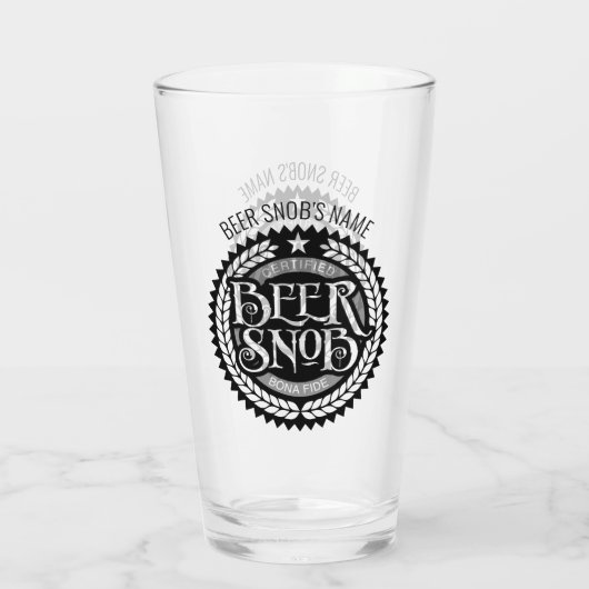 Bier Snob Glass Glas (Rückseite)