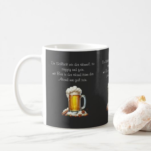 Bier so suffig kaffeetasse (Mit Donut)