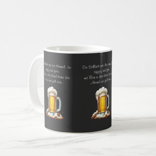 Bier so suffig kaffeetasse (Vorderseite Links)