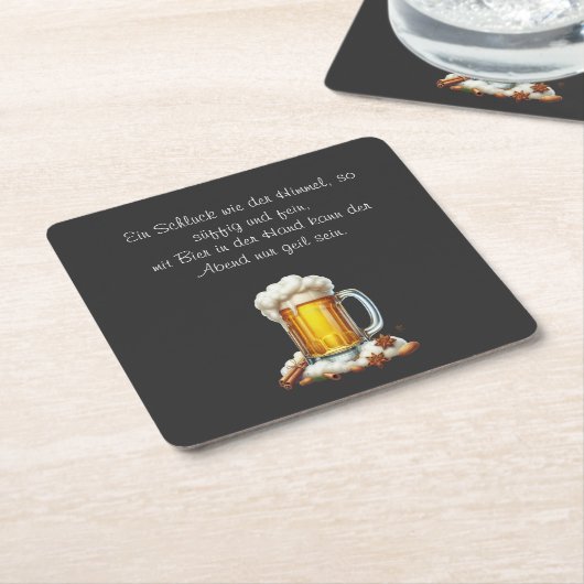 Bier so suffig  rechteckiger pappuntersetzer (angewinkelt)