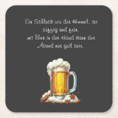 Bier so suffig  rechteckiger pappuntersetzer (Vorderseite)