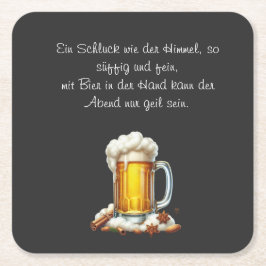 Bier so suffig rechteckiger pappuntersetzer