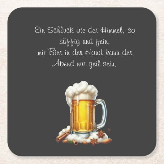 Bier so suffig rechteckiger pappuntersetzer (Vorderseite)