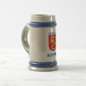 Bier Stein mit finnischem Wappen Bierglas (Vorderseite Links)
