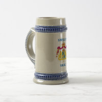 Bier Stein mit schwedischem Wappen und SKÅL!