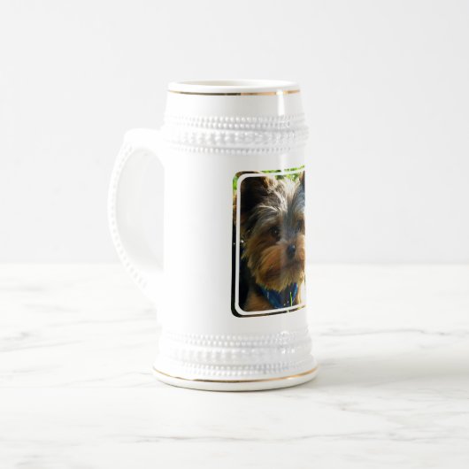 Bier Stein Yorkshires Terrier Bierglas (Vorderseite Links)
