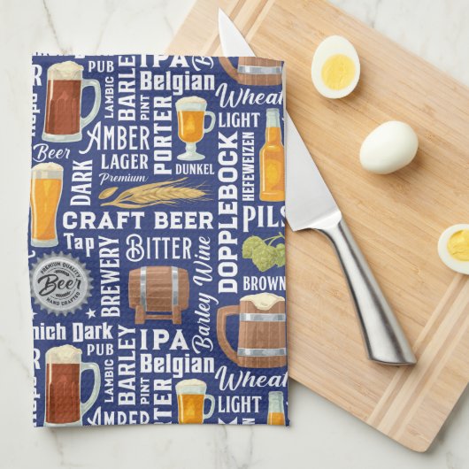 Bier Stile Blue Kitchen Handtuch (Viertel Falte)