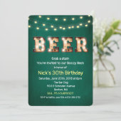 Bier String Lights - Einladung zum Geburtstag (Stehend Vorderseite)