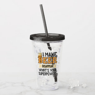 Bier Superpower individuelle Name Acryltrinkbecher